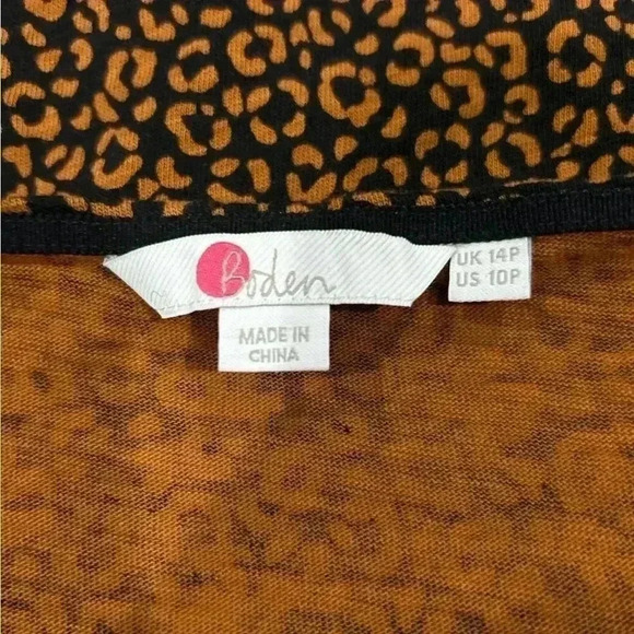 Boden brown Animal Print Phoebe Jersey cotton Dress in size 10P - Picture 8 of 9